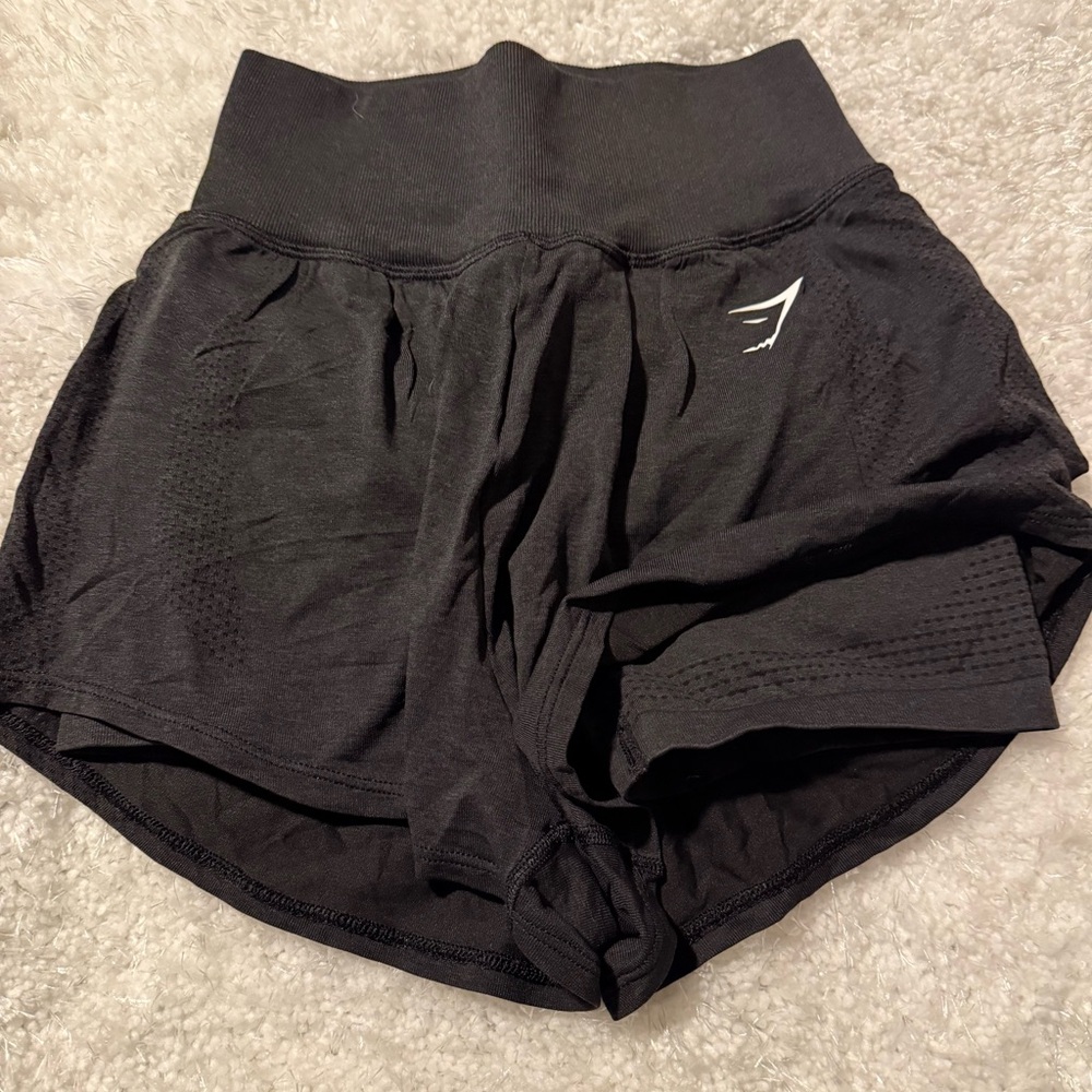 Gymshark Black Women's 2 in 1 Running Shorts